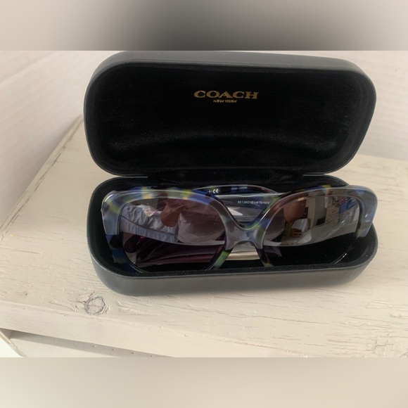 Women’s Coach Square Sunglasses/BlueTortoise - Picture 6 of 8